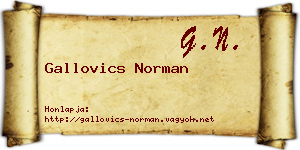 Gallovics Norman névjegykártya